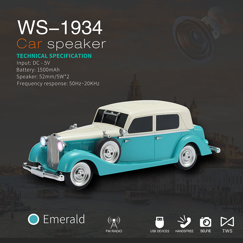 Bluetooth reproduktor v štýle vintage s priestorovým zvukom